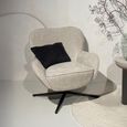Sven Swivel Armchair - Wing Back - Toffee - Fabric and Metal