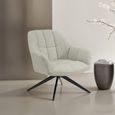 Tom Swivel Armchair - Sand - Fabric and Metal