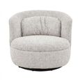 Britt Swivel Chair - Curved Back - Beige - Fabric