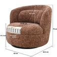 Britt Swivel Chair - Curved Back - Bordeaux - Fabric