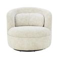 Britt Swivel Chair - Curved Back - Cream - Fabric