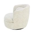Britt Swivel Chair - Curved Back - Cream - Fabric