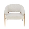 Dilan Armchair - Curved Back - Beige - Fabric and Hush Oak