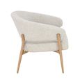 Dilan Armchair - Curved Back - Beige - Fabric and Hush Oak