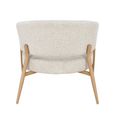 Dilan Armchair - Curved Back - Beige - Fabric and Hush Oak