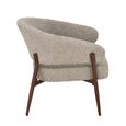 Dilan Armchair - Curved Back - Beige - Fabric and Hush Walnut