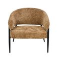 Dilan Armchair - Curved Back - Venga Cognac - Fabric and Metal