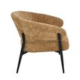 Dilan Armchair - Curved Back - Venga Cognac - Fabric and Metal