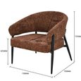 Dilan Armchair - Curved Back - Venga Hazel - Fabric and Metal