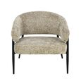 Dilan Armchair - Curved Back - Venga Liver - Fabric and Metal