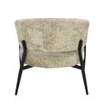Dilan Armchair - Curved Back - Venga Liver - Fabric and Metal