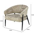 Dilan Armchair - Curved Back - Venga Liver - Fabric and Metal
