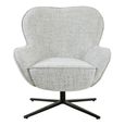 Sven Swivel Armchair - Wing Back - Bisque Oasis - Fabric and Metal