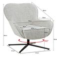 Sven Swivel Armchair - Wing Back - Bisque Oasis - Fabric and Metal