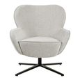 Sven Swivel Armchair - Wing Back - Toffee - Fabric and Metal