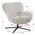 Sven Swivel Armchair - Wing Back - Toffee - Fabric and Metal