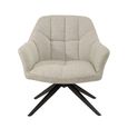 Tom Swivel Armchair - Sand - Fabric and Metal