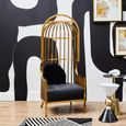 Eliza Chair - Brushed Gold Metal Frame with Dome Cage