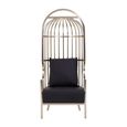 Eliza Chair - Brushed Silver Metal Frame with Dome Cage