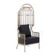 Eliza Chair - Brushed Silver Metal Frame with Dome Cage