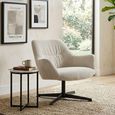 Daphne Swivel Armchair - Greige - Fabric and Metal