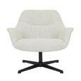Daphne Swivel Armchair - Greige - Fabric and Metal