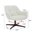 Daphne Swivel Armchair - Greige - Fabric and Metal