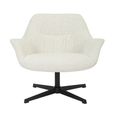 Daphne Swivel Armchair - Sand - Fabric and Metal