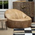 Hoxton Accent Chair - Curved - Light Brown Leather