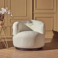 Bordo Swivel Chair - Curved - Cream Fabric