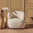 Dasha Chair - Curved - Ivory Chenille Fabric