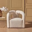 Davina Chair - Ivory Boucle Fabric - Statement