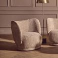 Delray Chair - Curved - Deep Stone Chenille Fabric