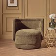 Drake Accent Chair - Curved - Forest Green Chenille Fabric