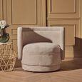 Drake Accent Chair - Curved - Taupe Chenille Fabric