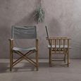 Hugh Chair - Grey Linen Fabric with American Oak