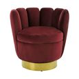 Beauly Accent Chair - Wine Velvet Fabric