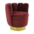 Beauly Accent Chair - Wine Velvet Fabric