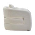 Bilani Chair - Curved - Cream Linen Fabric