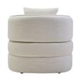Bilani Chair - Curved - Cream Linen Fabric