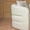 Bilani Chair - Curved - Cream Linen Fabric