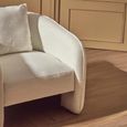 Bilani Chair - Curved - Cream Linen Fabric