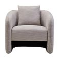 Bilani Chair - Curved - Grey Linen Fabric