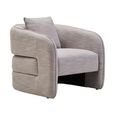 Bilani Chair - Curved - Grey Linen Fabric