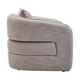 Bilani Chair - Curved - Grey Linen Fabric