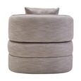 Bilani Chair - Curved - Grey Linen Fabric