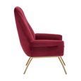 Billi Lounge Chair - Wine Velvet Fabric with Gold Legs