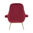 Billi Lounge Chair - Wine Velvet Fabric with Gold Legs