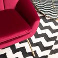 Billi Lounge Chair - Wine Velvet Fabric with Gold Legs