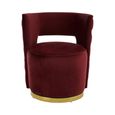 Bola Accent Chair - Wine Velvet Fabric
